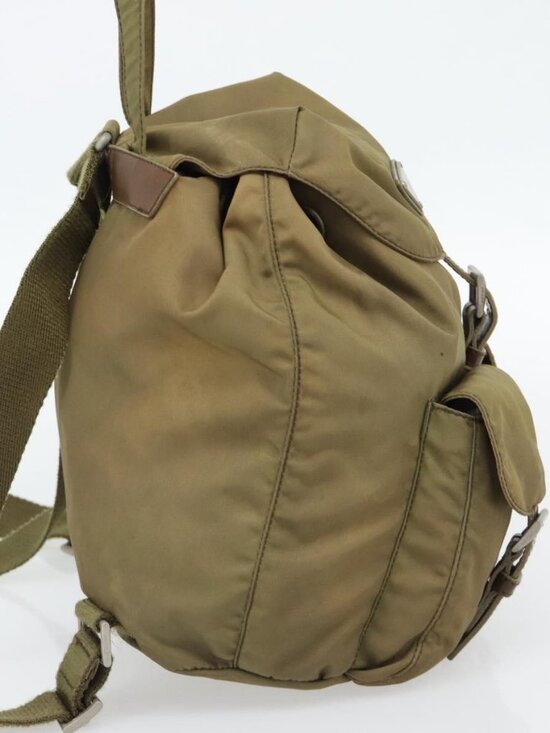 PRADA Backpack Nylon Khaki Silver Auth main image 14